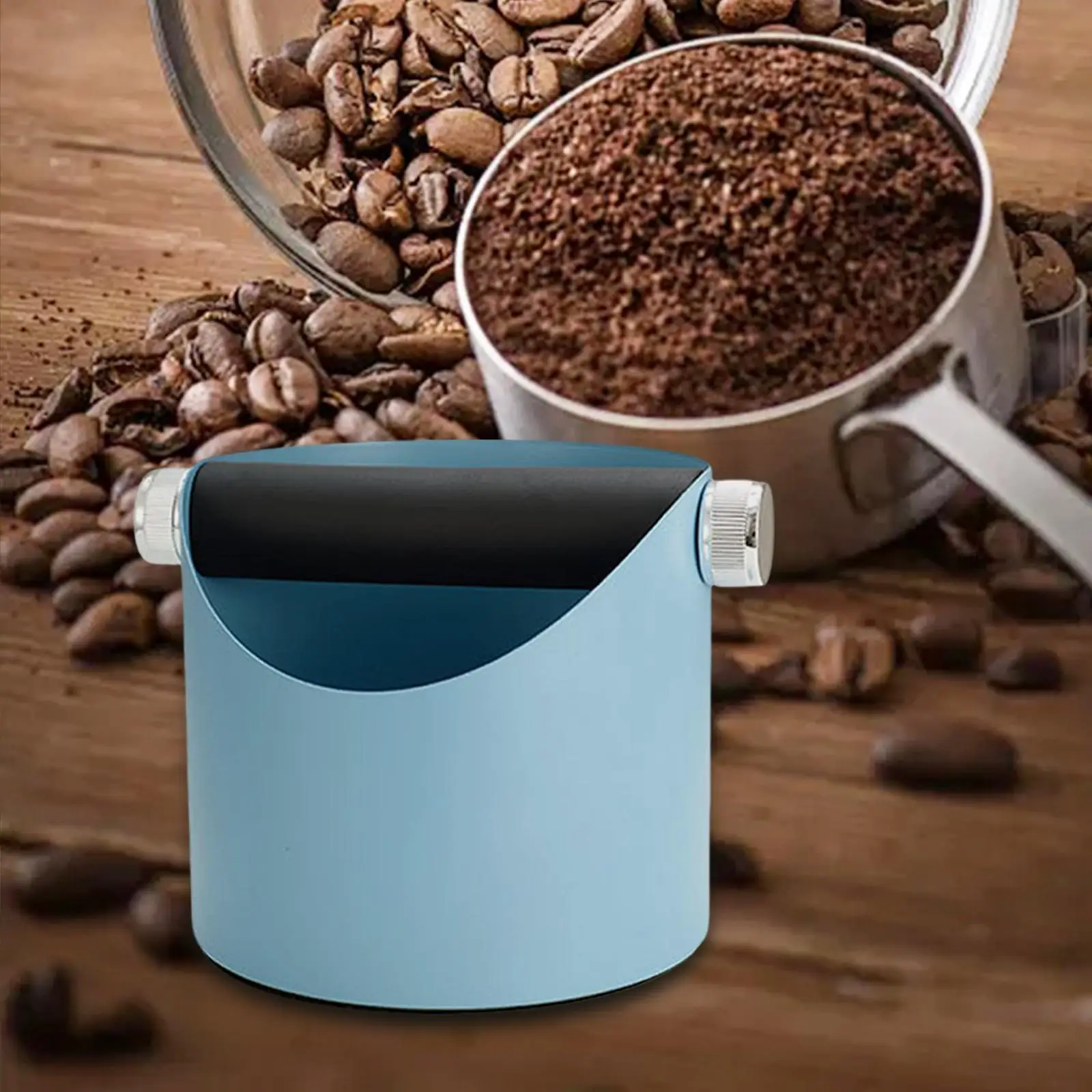 Practical Coffee Grounds Box Dump Bin Nonslip Base Pad Coffee Maker Accs Steel Container for Restaurant Bar Home