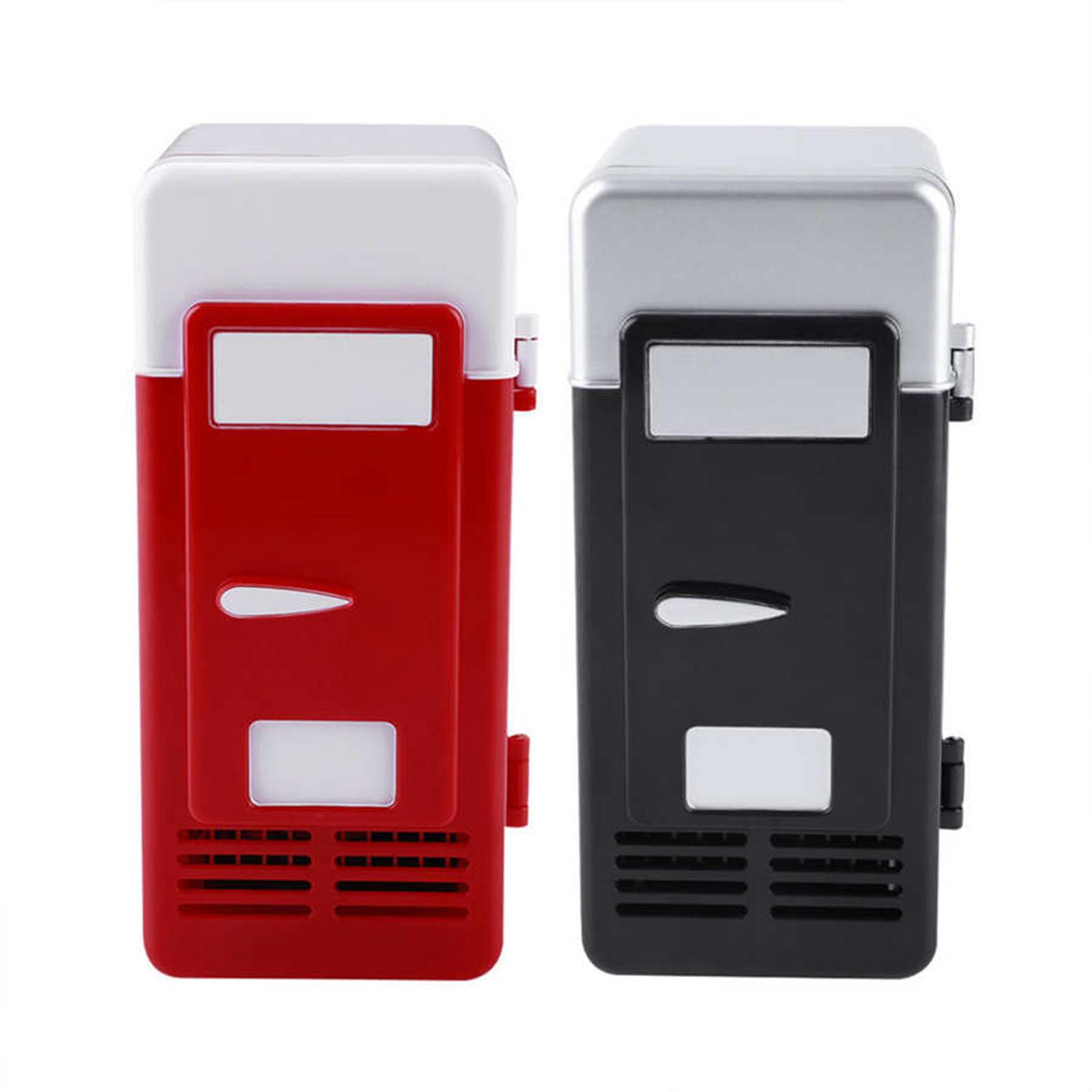 USB Mini Car Refrigerator Compact Fridge Bar Cooler Portable Warmer Heater Accessories for 1 Can Dorm Desktop Beverage Can Home