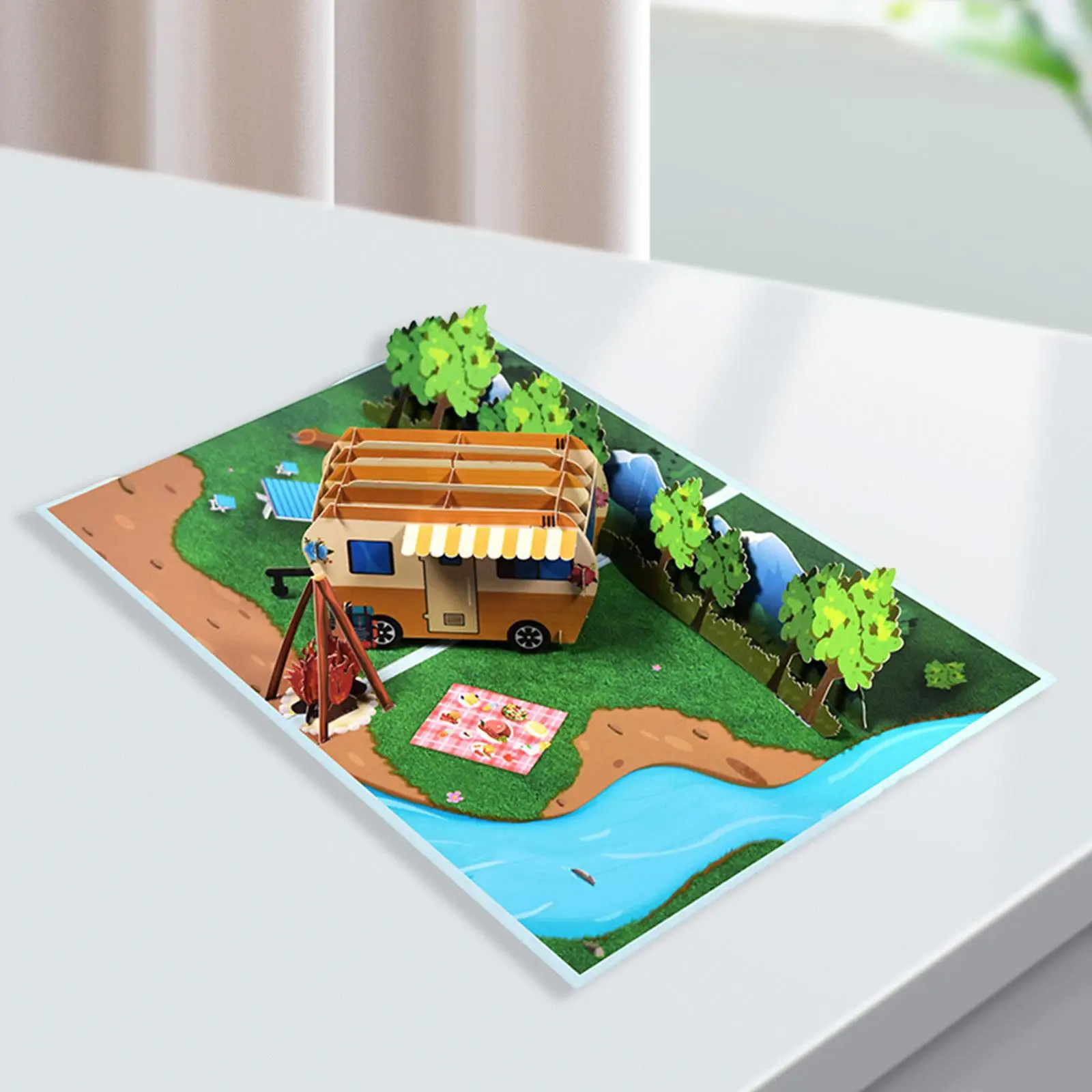 Camping Trip Pop up Card, Traveler Pop up Card, 3D RV Card, Camping Card, Popup Card for Father`s Day