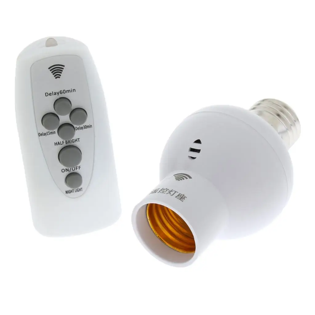 Digit Wireless Remote Control E27 Bulb Socket Light Lamp Holder 