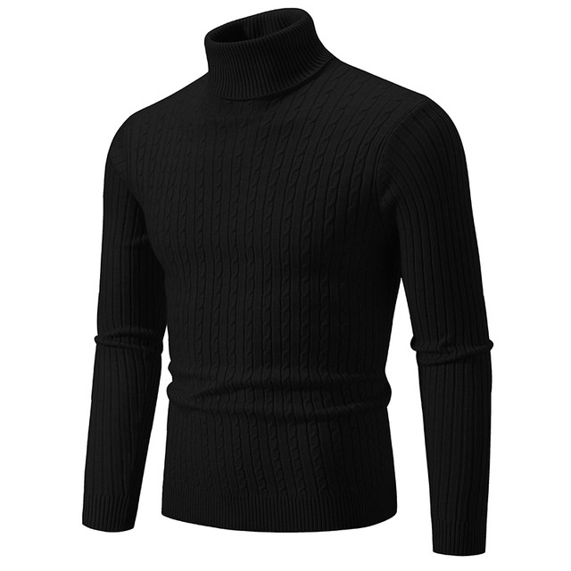 New Men s High Neck Sweater Solid Color Pullover Knitted Warm Casual Turtleneck Sweatwear Woolen Mens Winter Outdoor Tops AliExpress 200000343