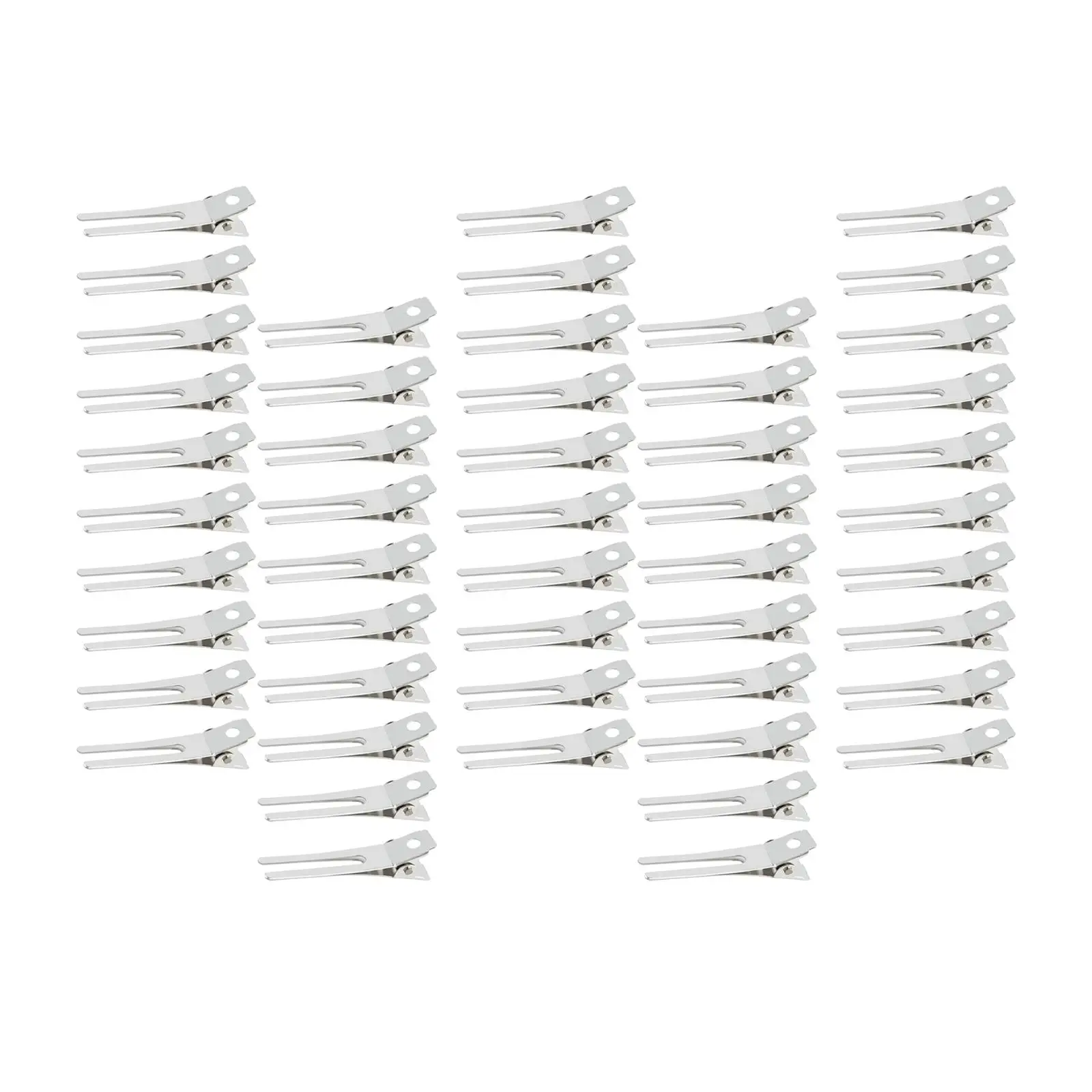 50x Hair Clips Alligator Clips Duckbill Clips Iron Setting Section Double Prong Pins Clips for Extensions Hair Coloring