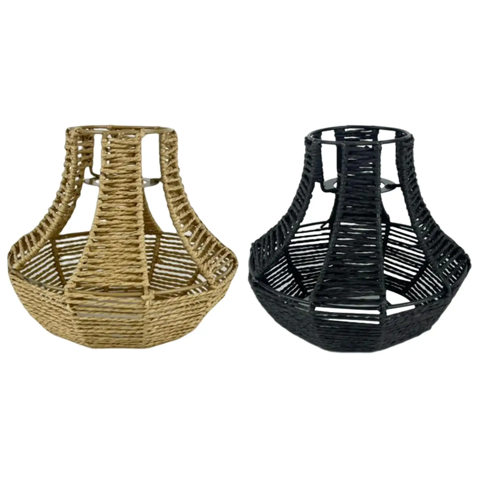 Woven Pendant Lamp Shade Paper Rope Lampshade for Hotel Restaurant Accessory