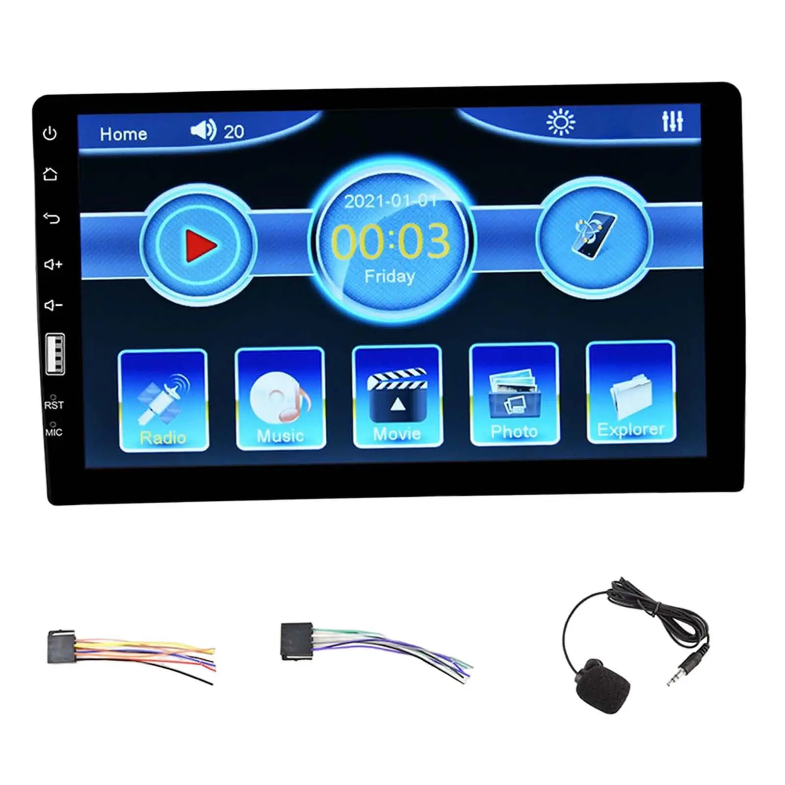 Car Radio Player Handsfree Calling Stereo Receiver USB Steering Wheel Control Camera Car Stereo Radio for Vehicles SUV Auto