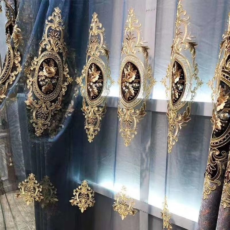 Title 23, Chenille Jacquard Hollow Embroidery Curtains fo...