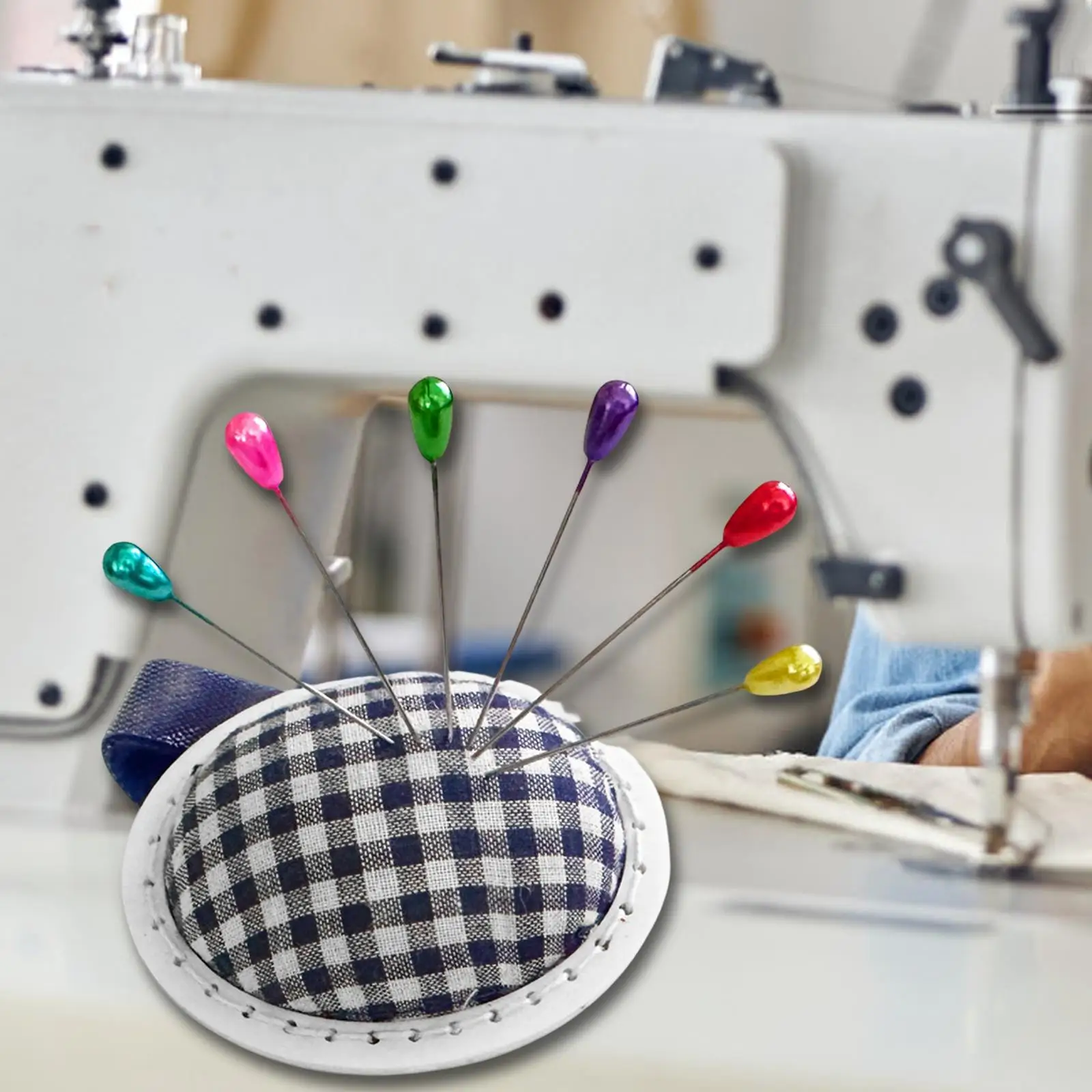 Wrist Pin Cushion DIY Craft Portable Wearable Striped Pattern Hand Sewing Ball Shaped Home Sewing Needlework Needle Pincushion