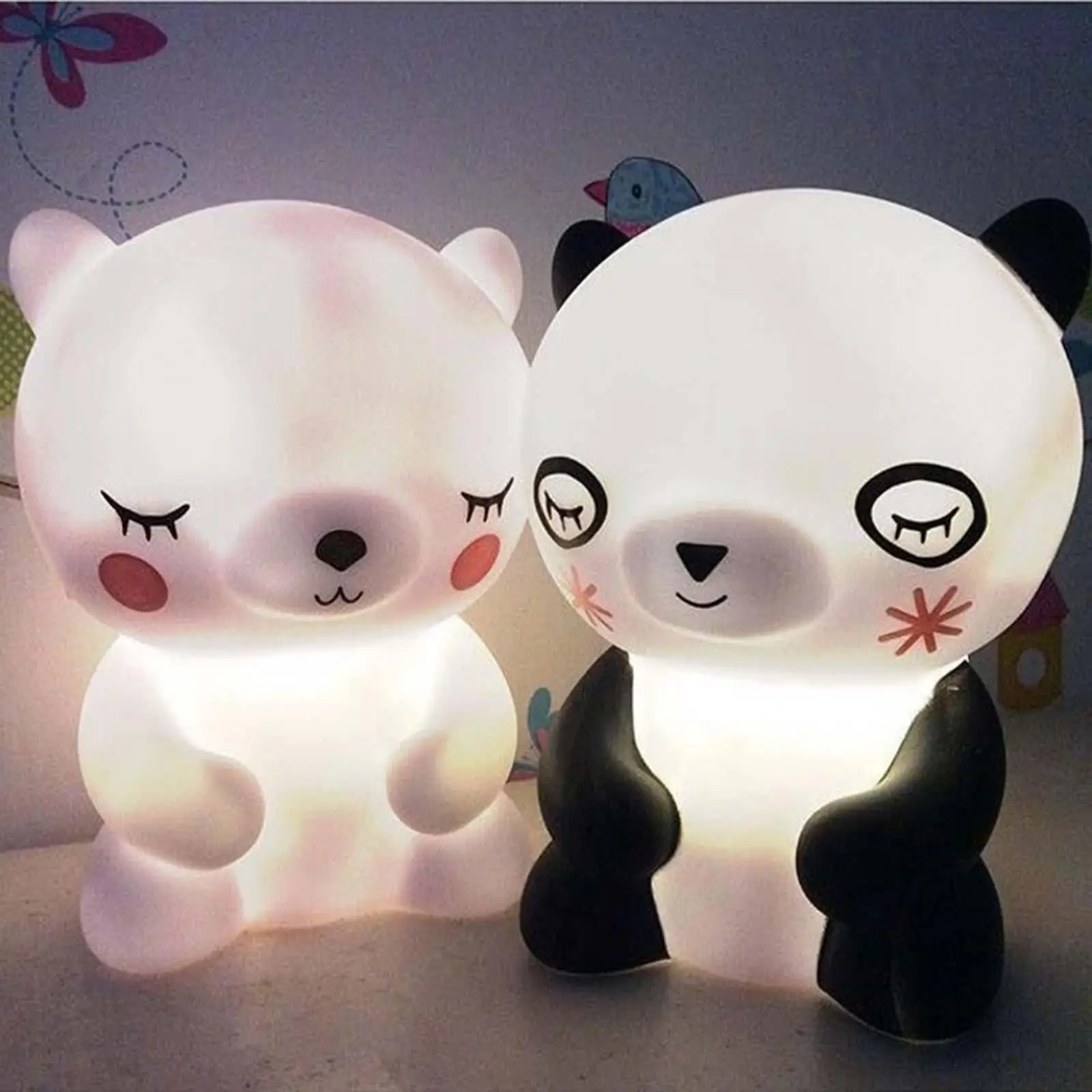 Cartoon Panda Led light Button Battery Birthday Gifts Night Light for Kids Nursery Night Light for Teen Girls Bedroom Bedside