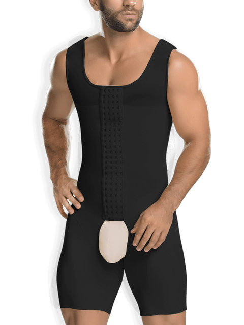 Men's Body Shaper One Piece Bodysuit Abdomenal Fat Shapewear Tummy