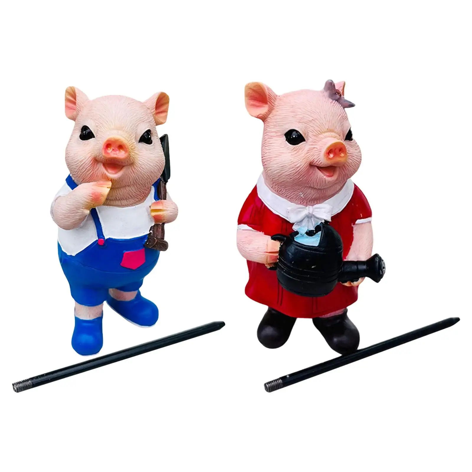 Fairy Garden Ornaments Lawn Ornaments Resin Pig Sculptures Resin Pig Stakes for Micro Landscape Plant Pot Indoor Outdoor