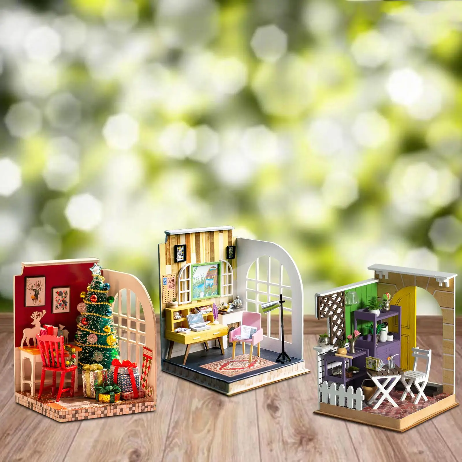 Wooden DIY Miniature Dollhouse Toy 3D Building Puzzle for Toddler Girls Boys Adults New Year Gifts