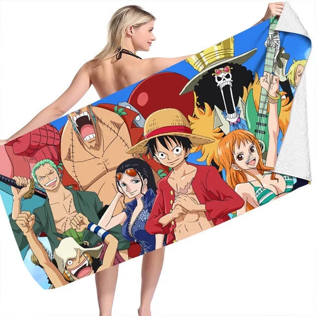 Toalha Praia Piscina Banho One Piece Anime Mangá Monkey Luff