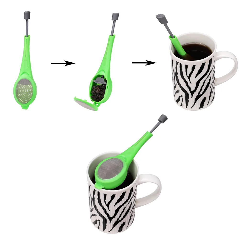 Description Picture 3 of itemTea Infuser Built-in plunger Healthy Intense Flavor Reusable Tea bag Plastic Tea Coffee Strainer Measure Swirl Steep Stir Press