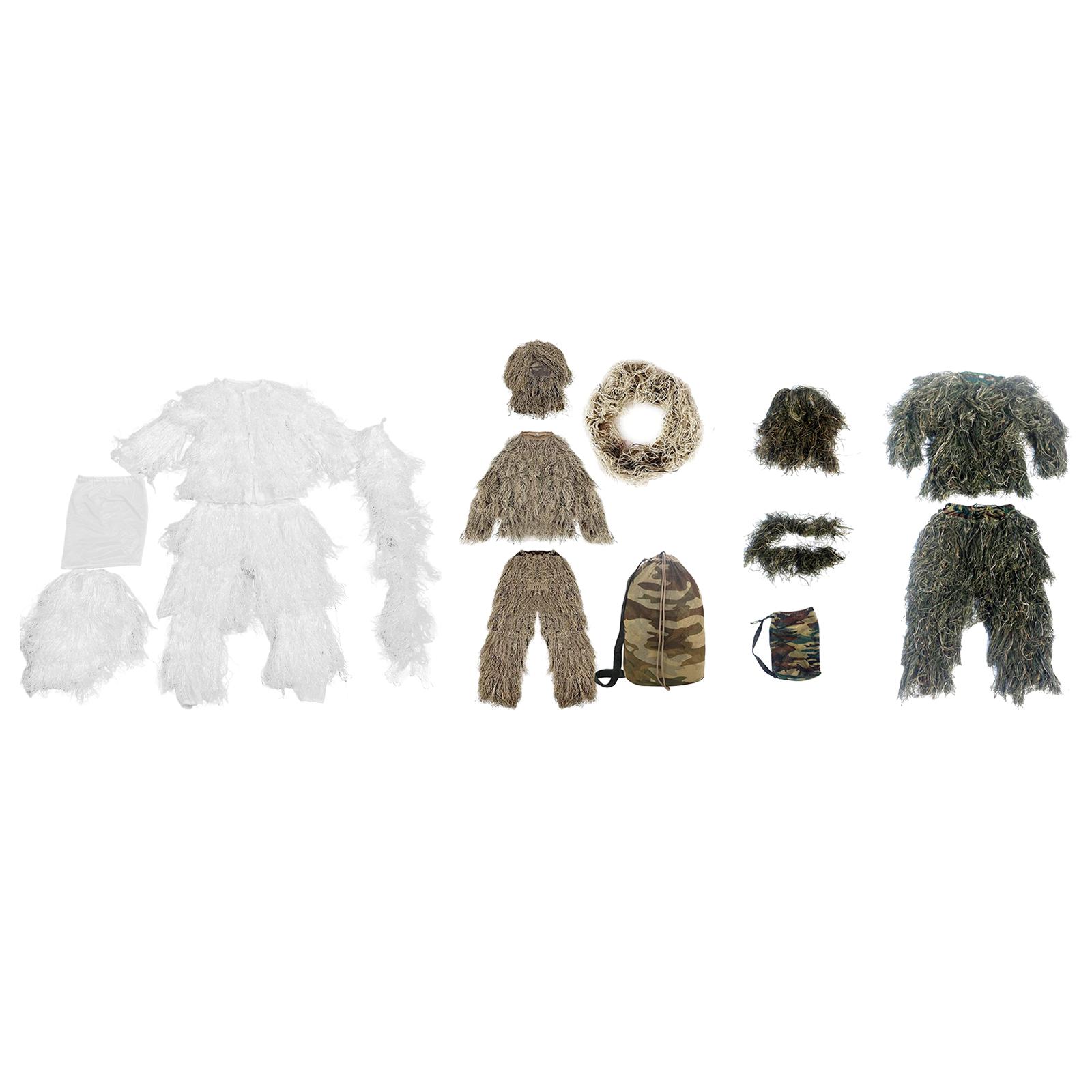 Ghillie Suit with Storage Bag Jacket Forest Outfit Lightweight Pants Hat Uniform