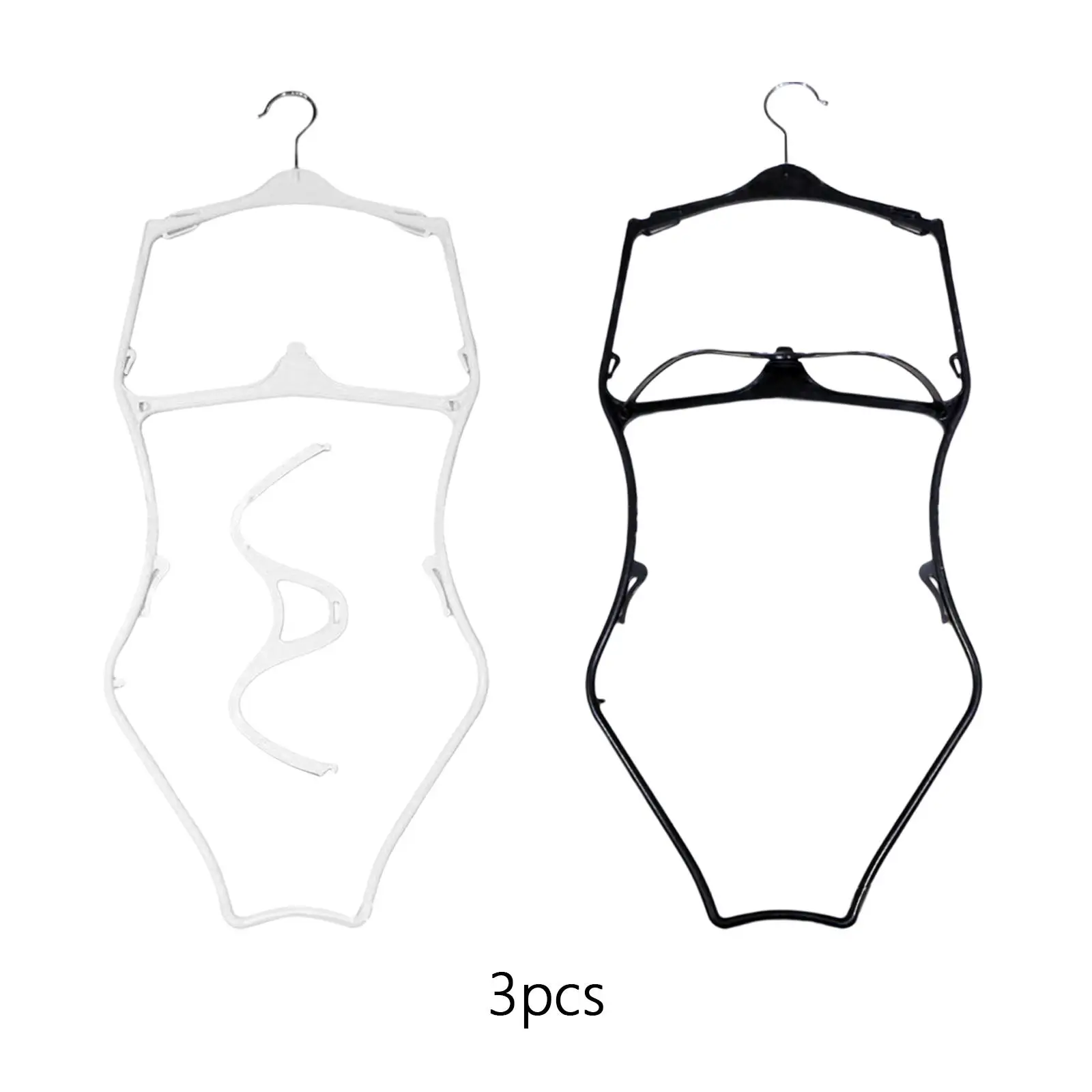 3Pcs Swimsuit Hangers Hanging Rack Holder Body Shape Bikini Hanger Bikini Hangers for Robes Scarves Sleepwear Dresses Belts