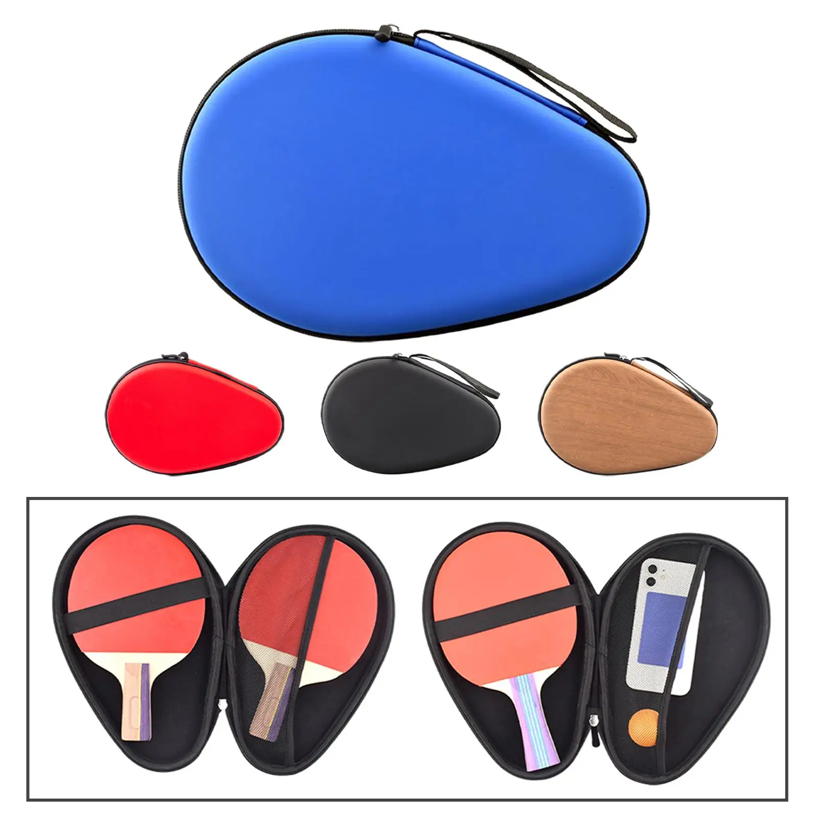 Multifunction Table Tennis Racket Bag with Zipper Durable Storage Case Waterproof Table Tennis Protector for Indoor Competition