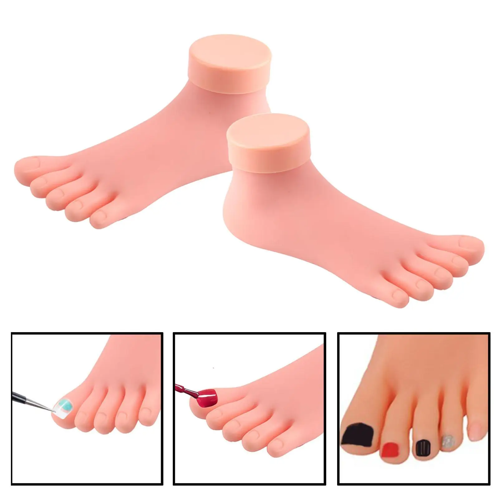 Practice Fake Foot Model Nail Art Training Flexible Soft Professional Accessories