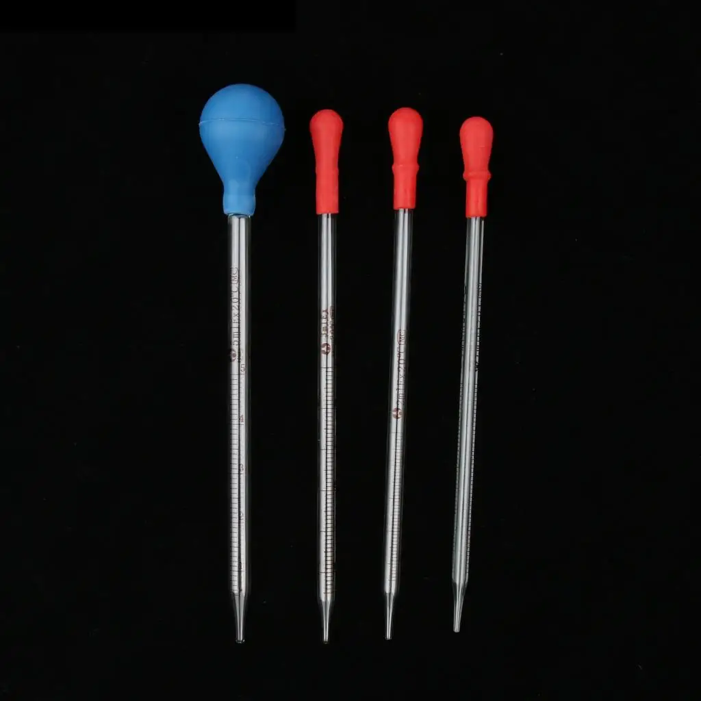 Glass Pipette with Rubber Laboratory Chemistry Dropper Dosing