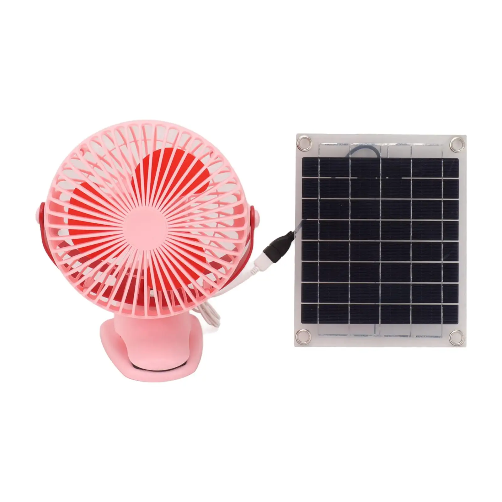 Camping Fan with Solar Panel Solar Powered Fan Brushless Motor Quiet Personal Desk Fan Clip on Fan for Home Dorm Household