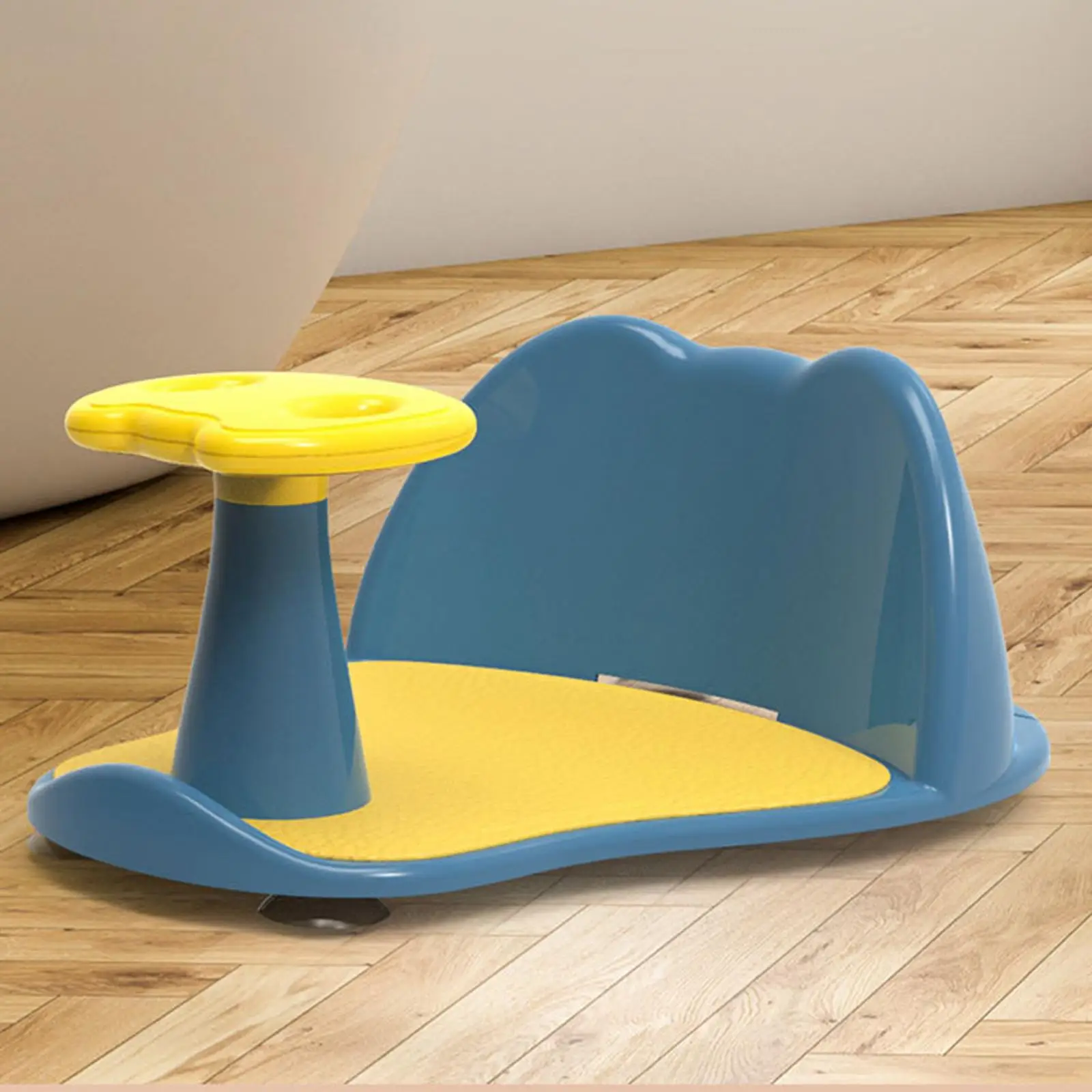 Contoured Seat with Suction Cups for Stability with Drain Holes Spacious Open-Side Design for Babies Counter