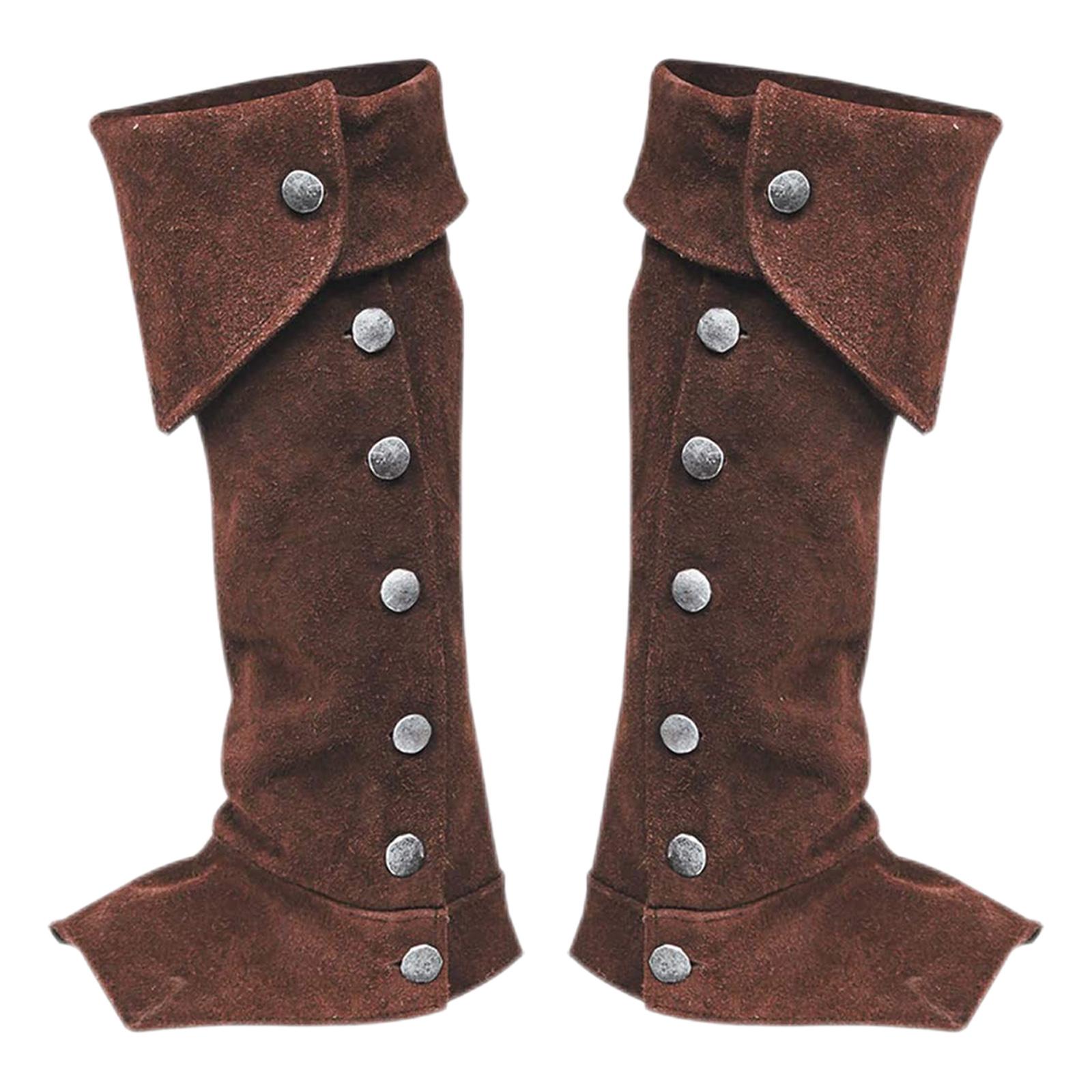 Medieval Gaiters Pirate Boot Tops Shoes Cover Steampunk Knight Warrior Leg Guards Gothic Punk Boot Top for Festival Halloween