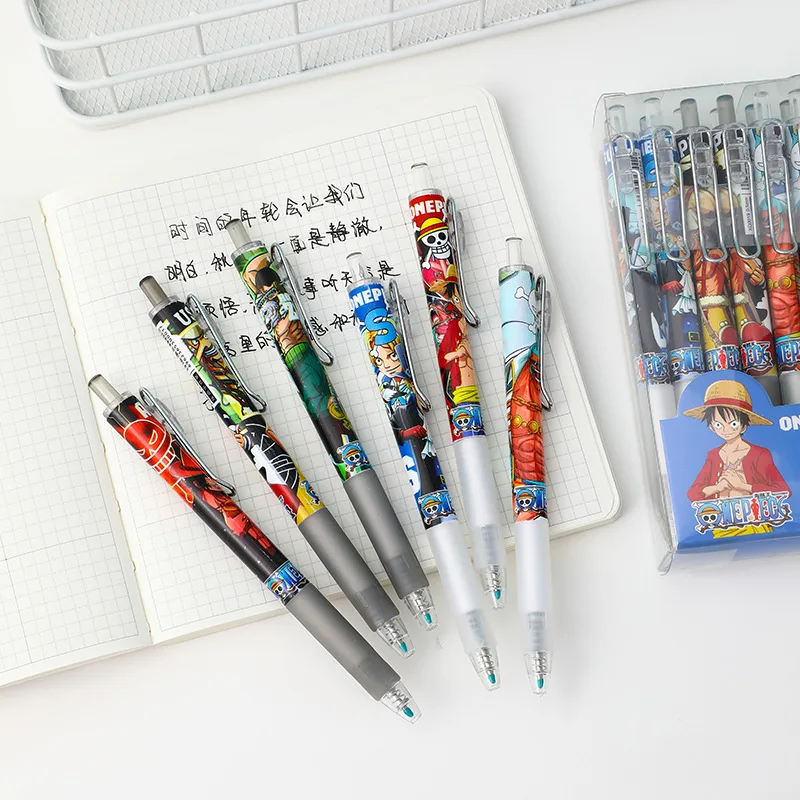 Anime ONE PIECE Gel pen Luffy Zoro 0.5mm Gel pen school Stationery Supplies Cartoon Gel School Pens Waterproof Gel Ink Ballpoint