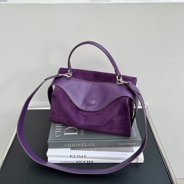 New Large Lavender Purple Smooth Velvet Wide Strap Women