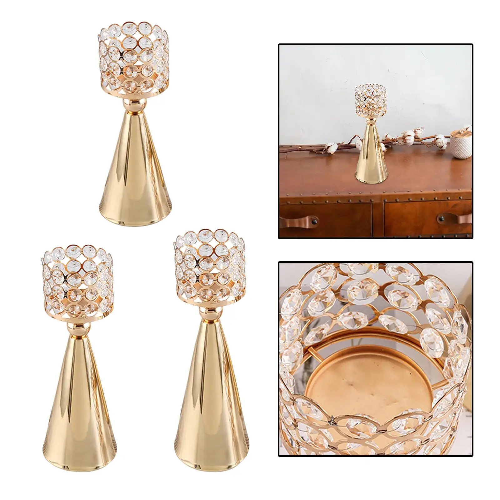 Holder Luxury with Deluxe Design Elegant Pillar Candlestick for Wedding Anniversary Table Centerpiece Celebration Dining Room