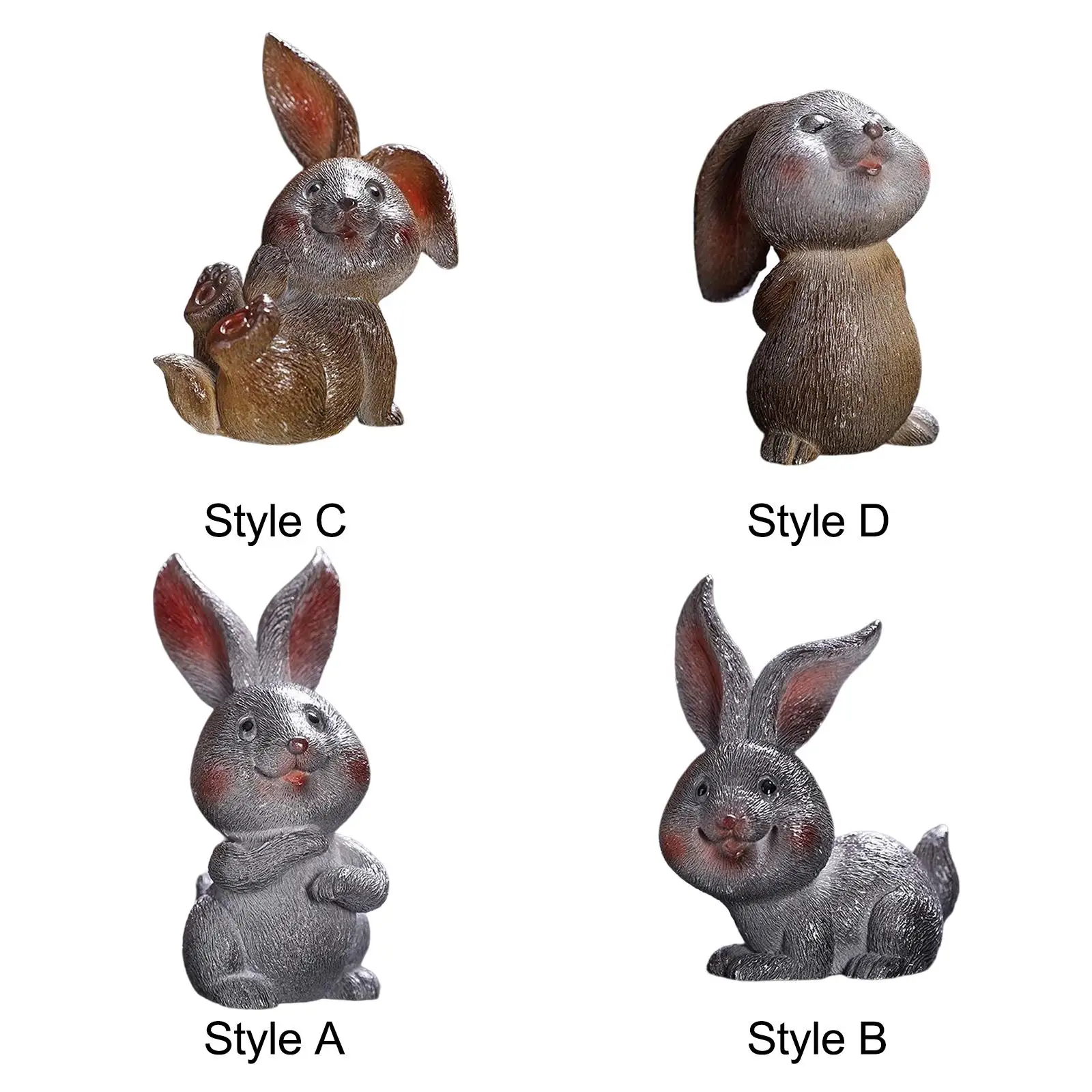 Color Changing Tea Pet Kung Fu Tea Ornament Water Tray Accessories Bunny Figurine for Tea Set Gift Desk Home Ceremony Decoration