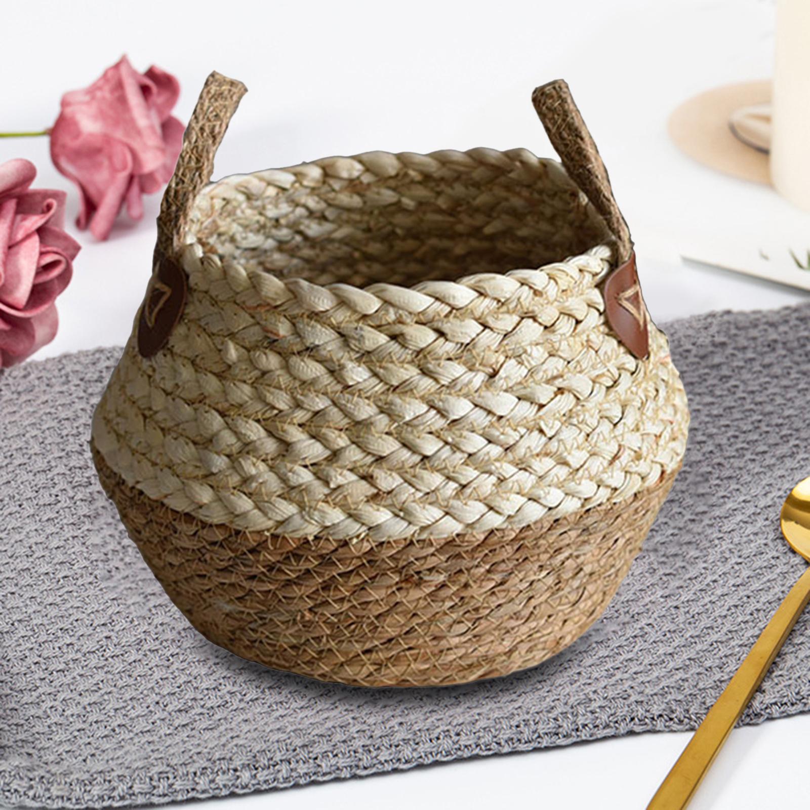 Woven Basket Laundry Hamper Decorative Woven Basket Flower Pot Basket for Dorm Bedroom Laundry