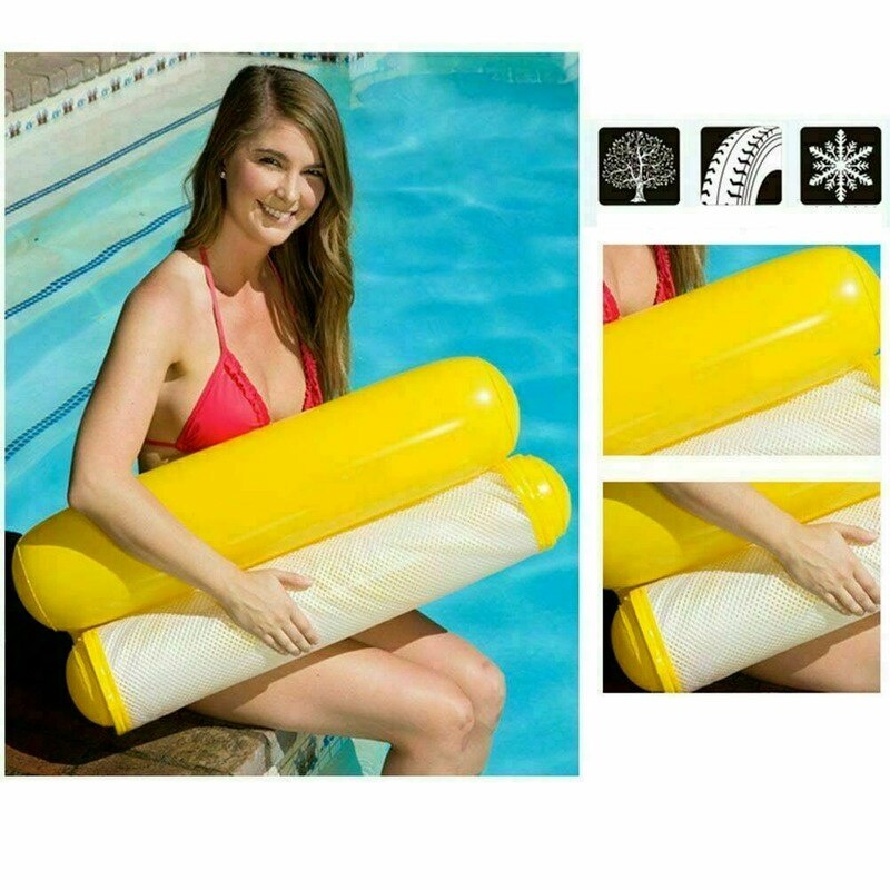 Title 2, Inflatable Floating Water Hammock Float Pool Lo...