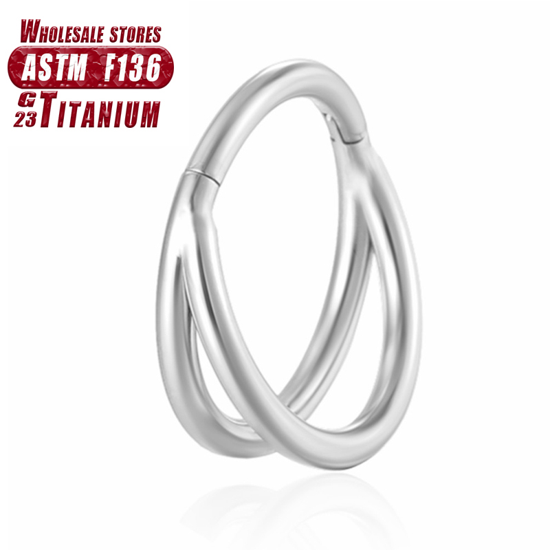 F136 Titan Nasenring Septum Frauen Tragus Helix Ohrringe Klappsegment Clicker Nasenpiercing Knorpel Zirkon Körperschmuck – Detail 6