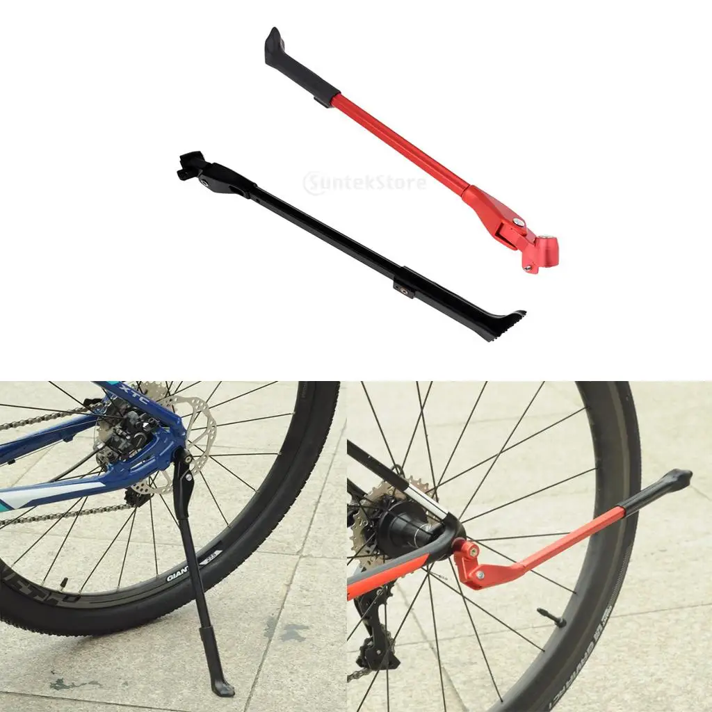 Adjustable Alloy Bike Bicycle Side Stand Kickstand 35cm-41cm/13-16 inch Prop Black Red