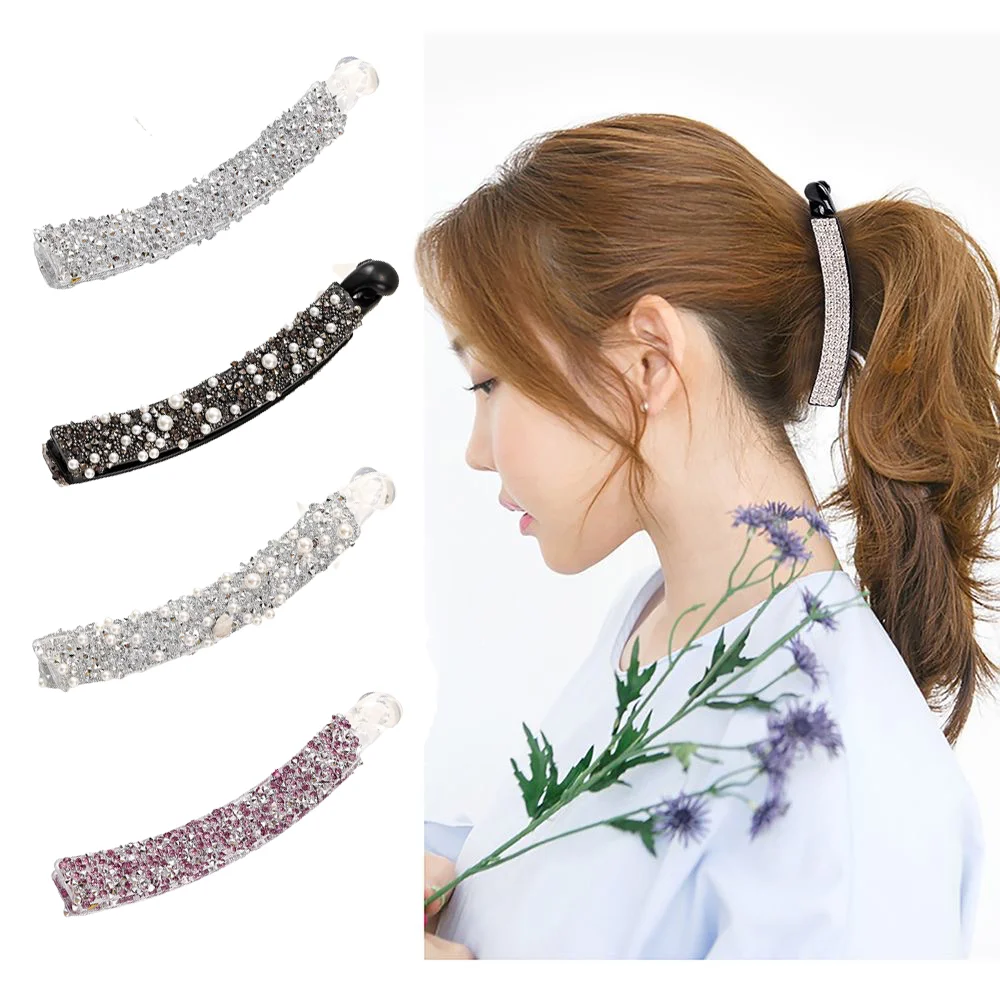 Best of Women Rhinestone Crystal Banana Hair Clips Gilr Pearl Barrettes Fish Shape Ponytail Holer Claws Grips Clamp Hair Accessories Reviews & Tips