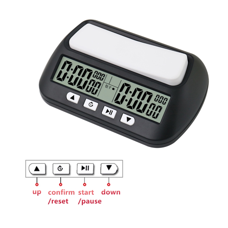 Horloge échecs Numérique - Design Bois - Minuteur 10h - Alarmes Réglables
