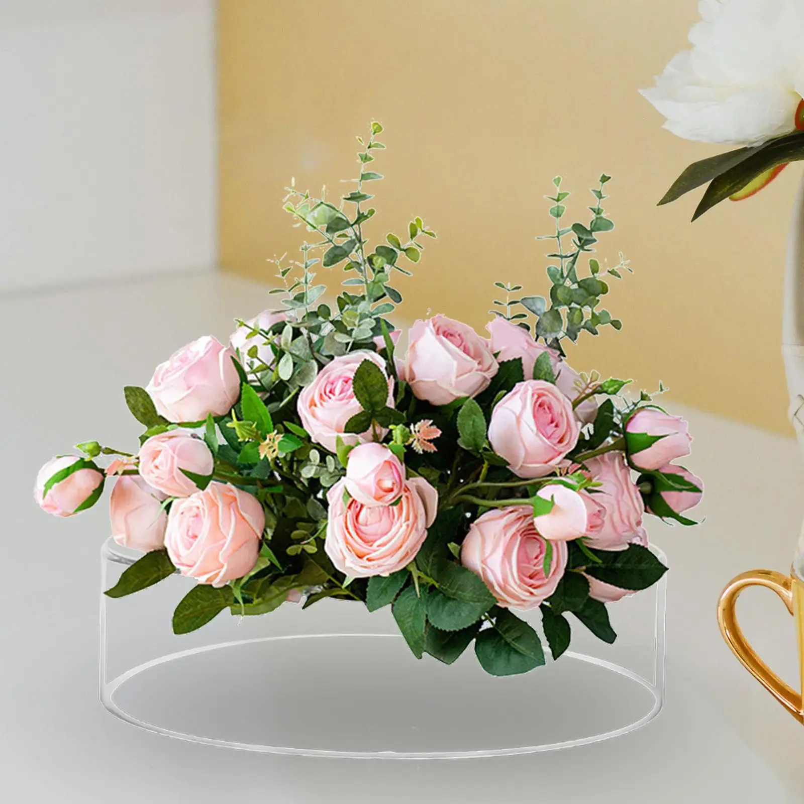Acrylic Flower Vase Floral Arrangement 16 Holes Decorative Art Vases for Dining Table Wedding Party Shelf Home Office Decor