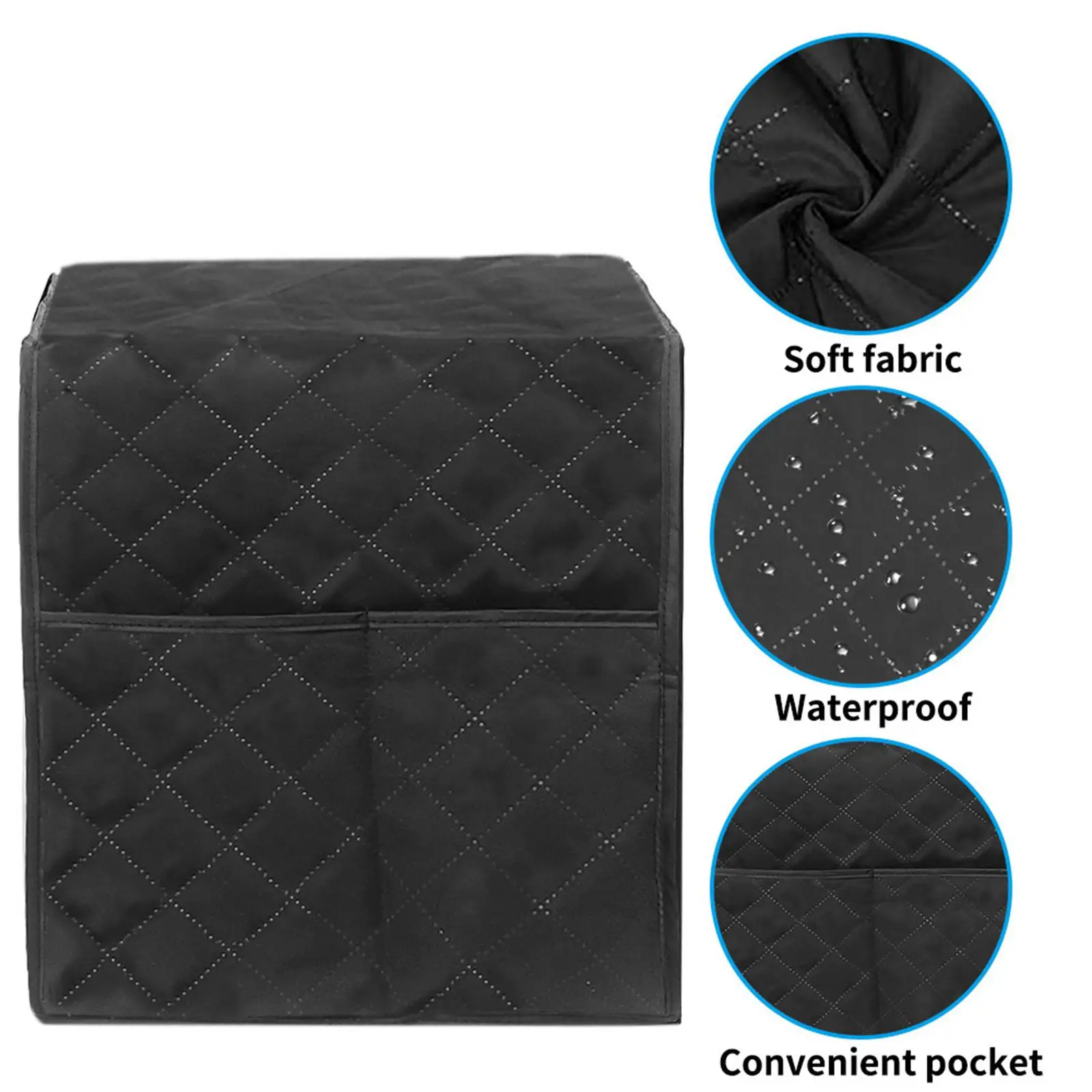 Espresso Machine Quilted Protective Cover Washable with Storage Pocket for Stand Mixer Stain Resistant Easily Install Accessory