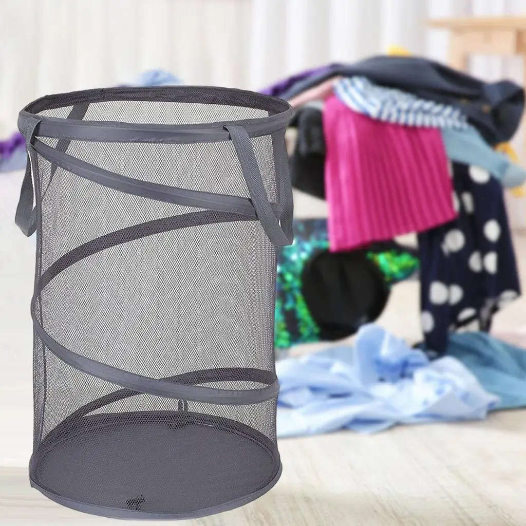 Foldable Dirty Clothes Hamper with Carry Handles Clothes Storage Baskets Free Standing Simple Design Portable for Travel