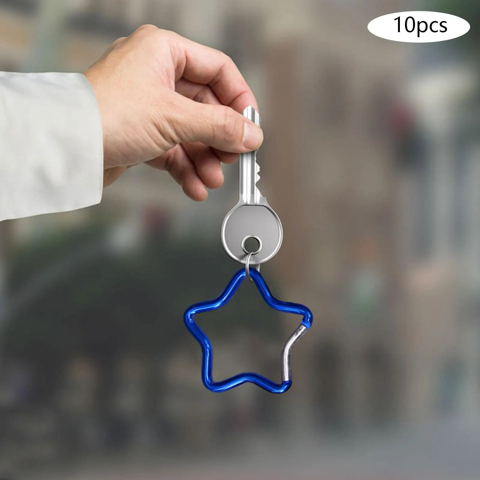 10Pcs Five Pointed Star Shaped Carabiner Key Chain Clip Quick Release Heavy Duty for Backpacks Traveling Hiking Keychains Home