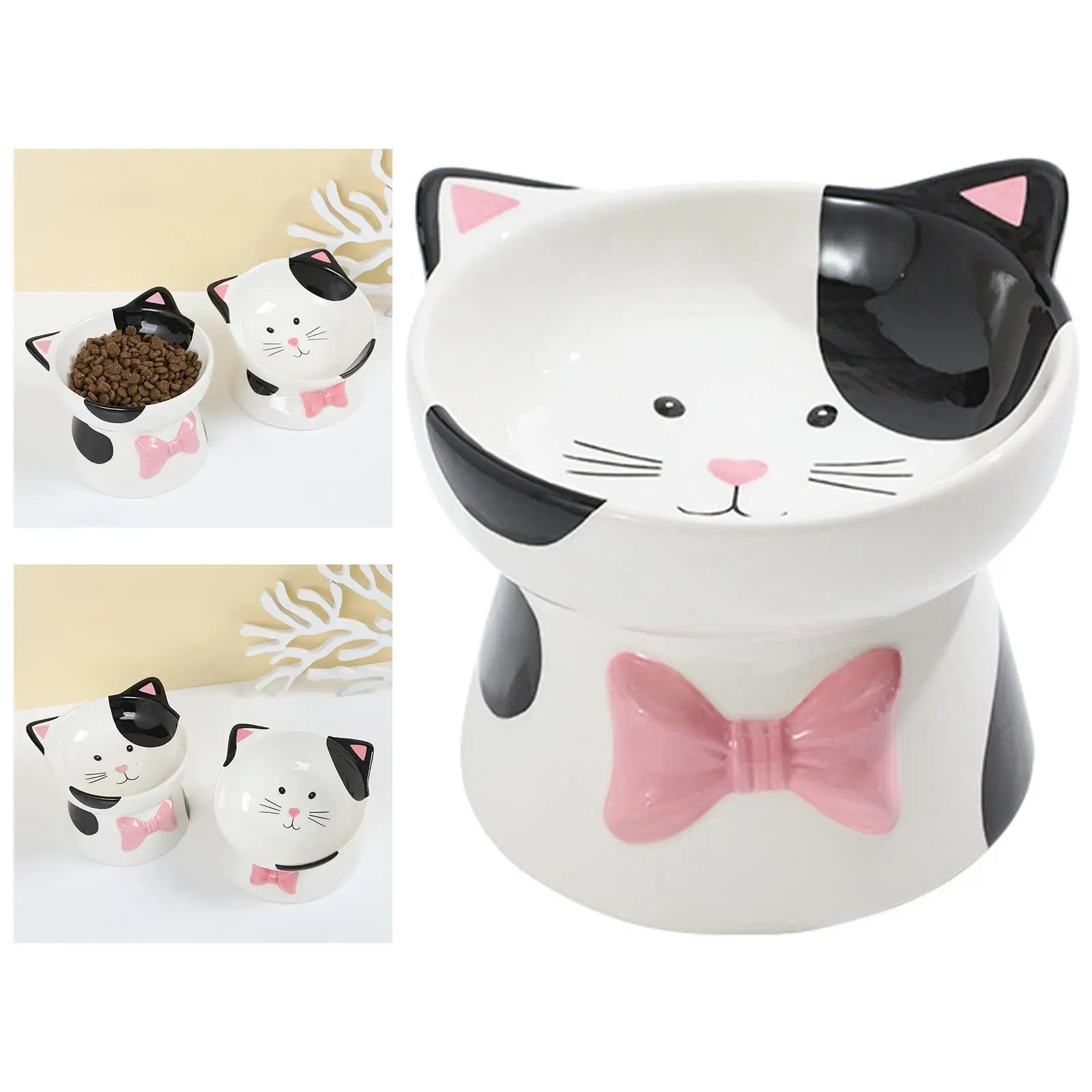 Tilted Elevated Cat Bowl Snack Canned Dish Pet Feeding Dish Pet Ceramic Bowl