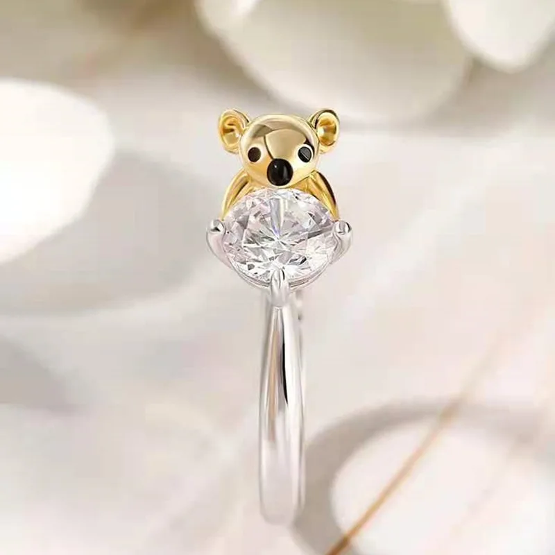 Koala Ring for Women 925 sterling Silver Koala Bear Adjustable Open Ring  Cute Animal Jewellery Koala Gifts for Girls – BigaMart