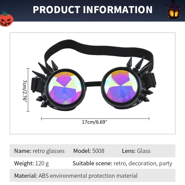 GloFX Gafas de caleidoscopio | Gafas de difracción ligeras de cristal Edm  Festival | 2 unidades de gafas rave, Multi colorido