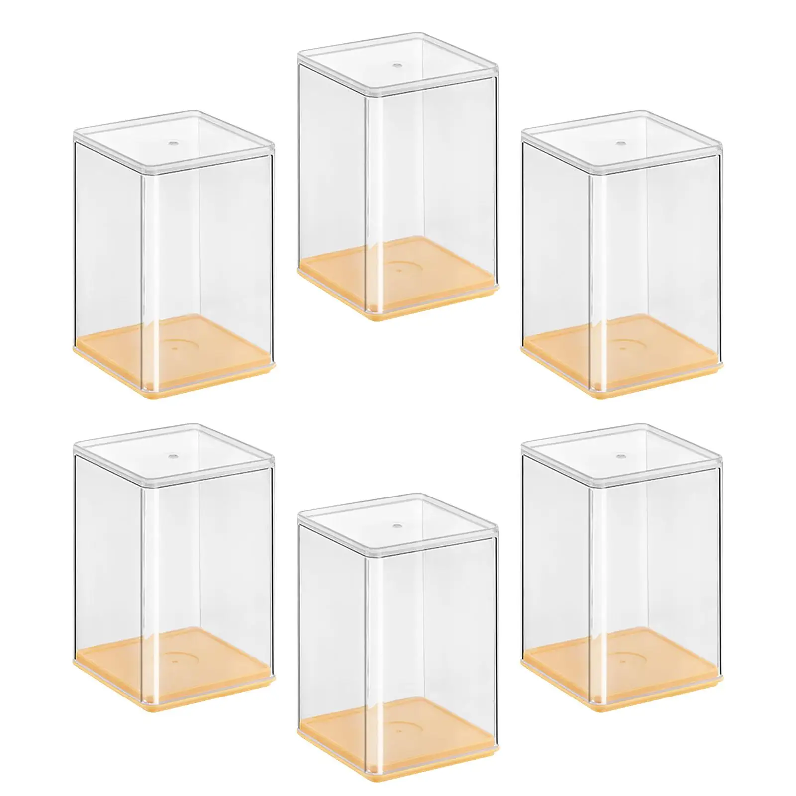 6x Transparent Display Box Decorative Multipurpose Dustproof Storage Organizer for Doll Jewelry Bedroom Model Action Figures