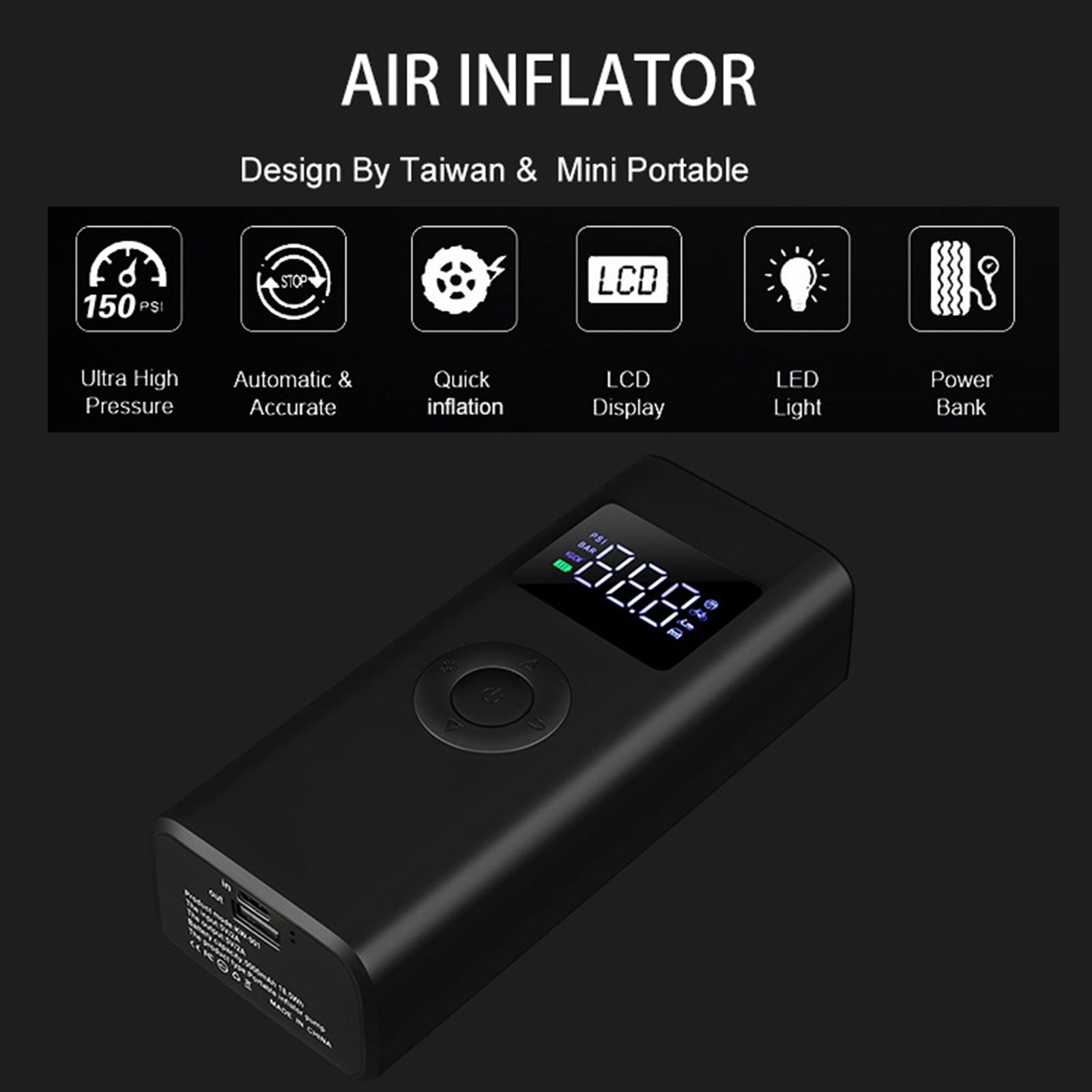 Portabale Air Pump Rechargeable Multifunctional Inflator Pump for Football Balls, Cars,