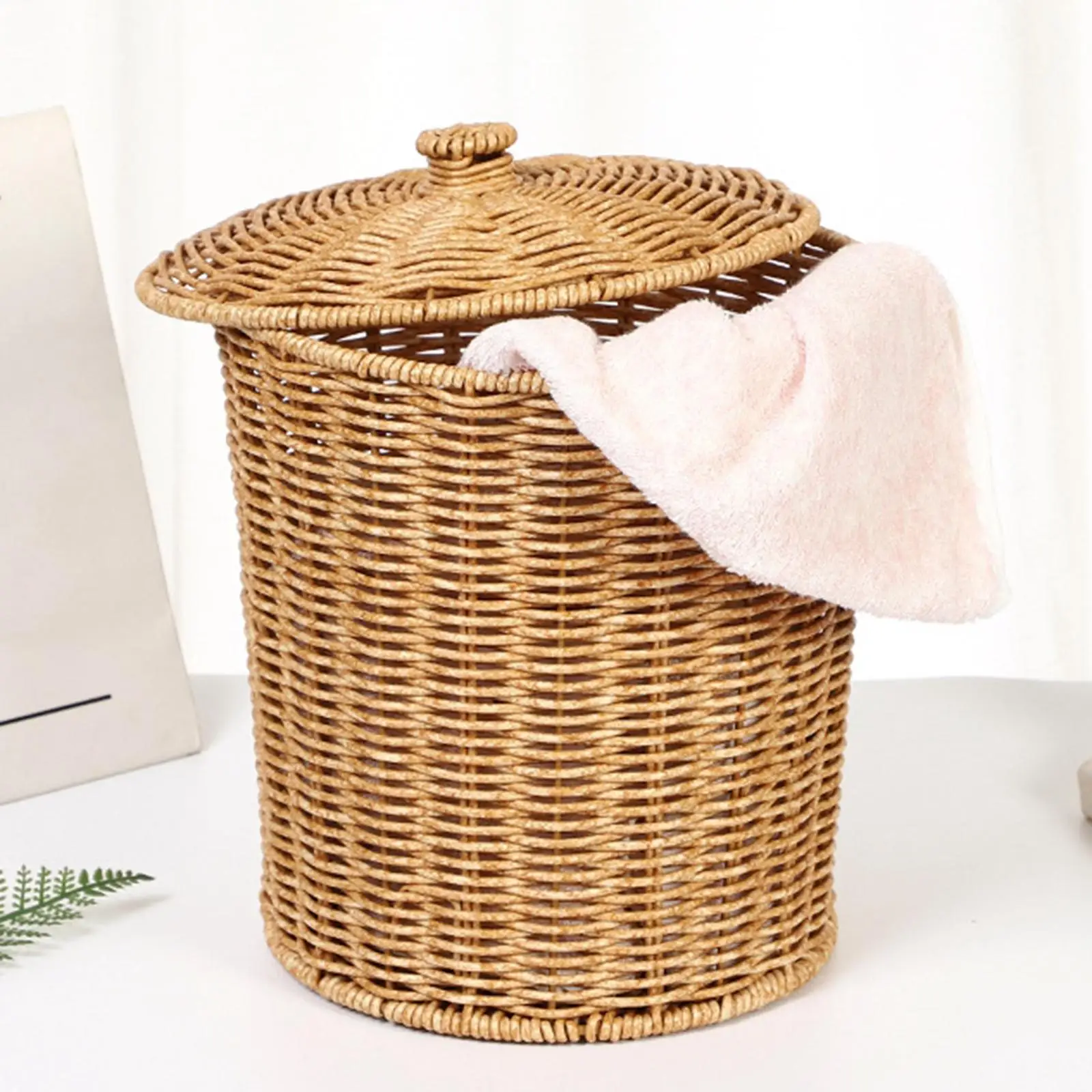 Imitation Rattan Basket Multipurpose Woven Basket for Playroom Nursery Home