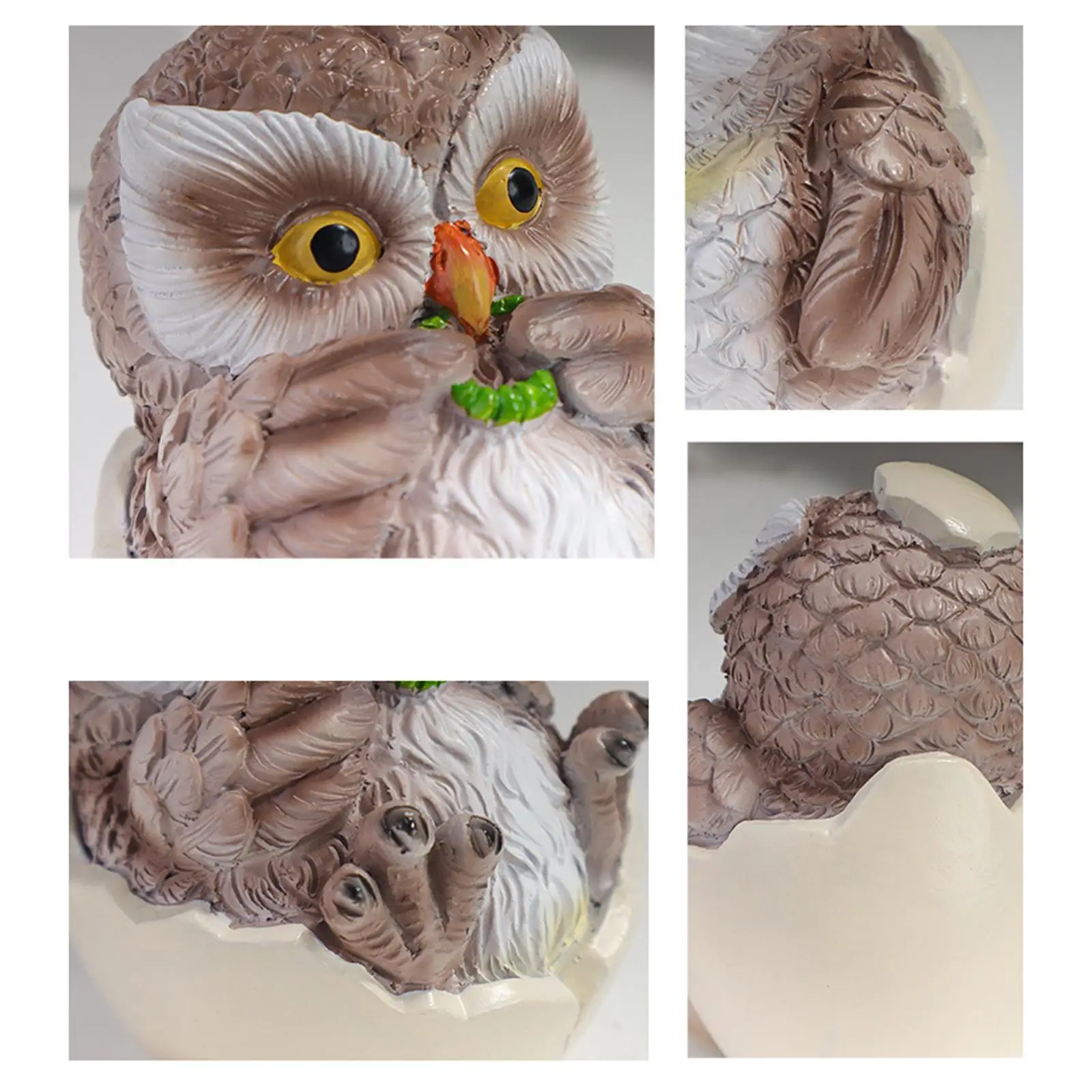 2x Creative Owl Statues Figurines Ornament Resin Gifts Art Works Decoration for Room Balcony Wedding Bookshelf