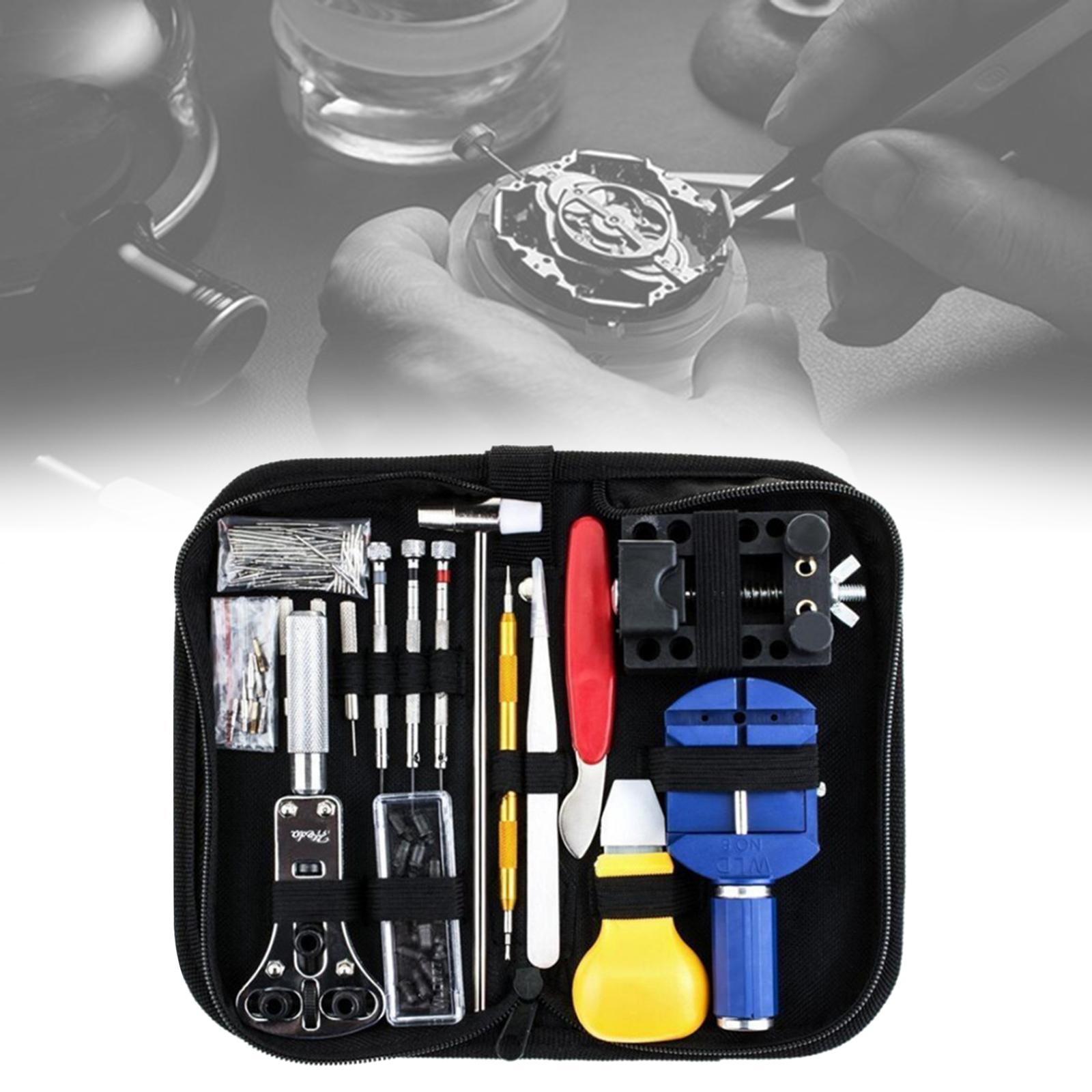 Professional 147 Pcs Watch Repair Tool W/ Storage Bag Hammer Opener Home Use