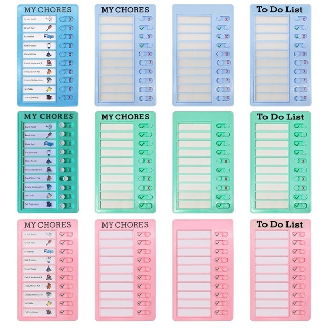 1pc(1 Planning Board+10 Sheets Replacement Papers) Do List Checklist Board,  Daily Schedule For Kids, Chore Chart Memo Checklist Board Detachable  Reusable Plastic RV Checklist Chore Chart Planner Board For Home Travel (To