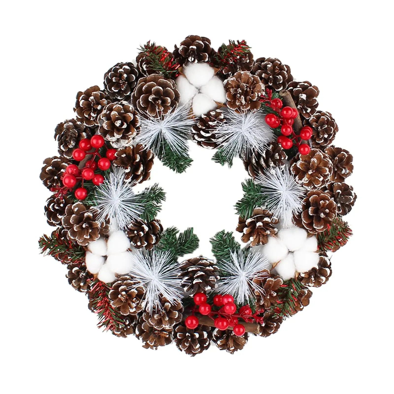 Christmas Door Wreath Artificial Flower Wreath Wall Hanging for Festival