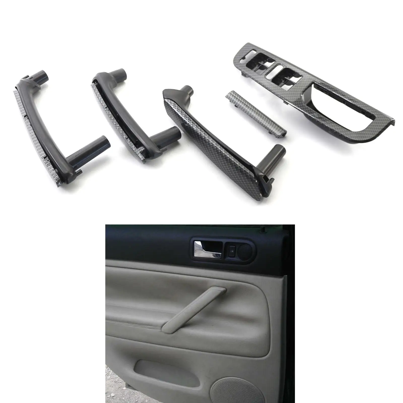 Interior Door Pull Handle Window Switch Bezel ABS Fits for B5 Easy to Install