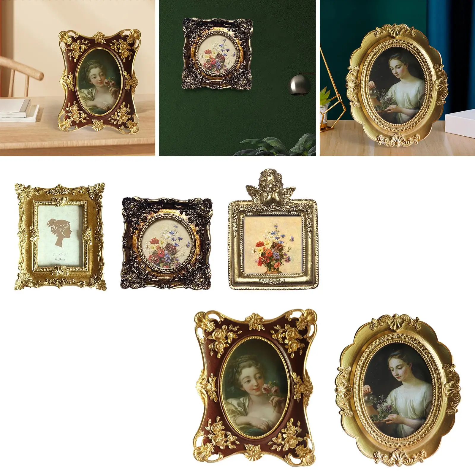 Floral Relief Antique Style Photo Frame Display Picture Frame Vintage Style